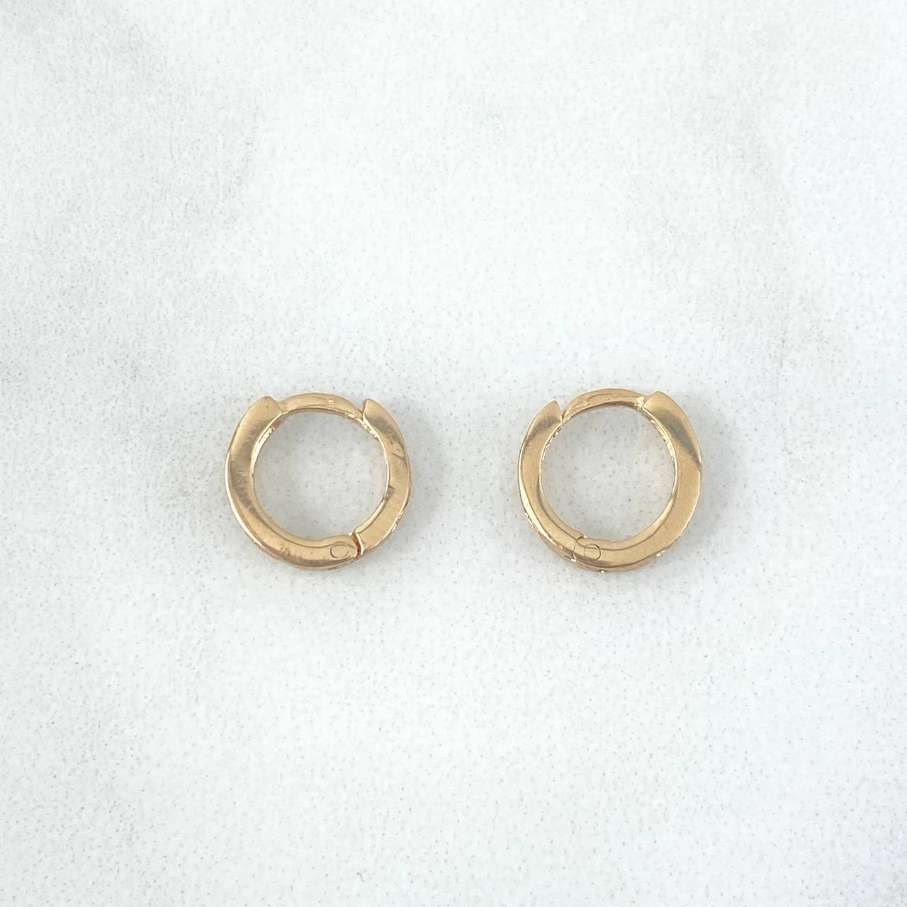 Candongas Carril 1.15gr / 1cm / Basteadas Oro Amarillo *