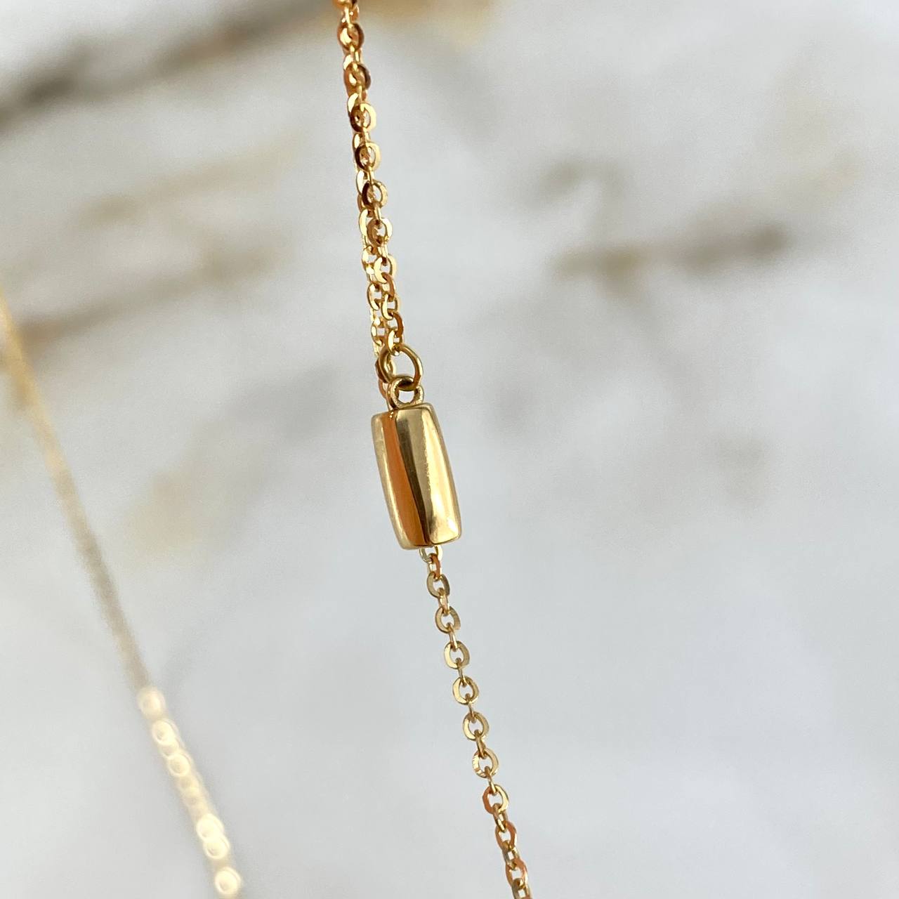 Set Cruz |Cadena 50cm (4.05gr) y Pulso 15cm-18cm (3.2gr)| Aro Seguido 7.25gr / 3.2mm-1.2mm Oro Amarillo +4
