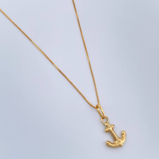 Set Cadena y Dije Veneciana + Ancla 1.15gr / Oro Amarillo +3 18K (Oferta) &