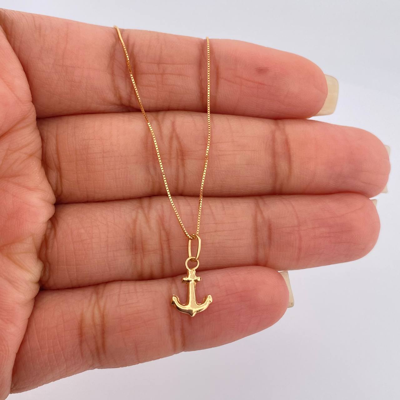 Set Cadena y Dije Veneciana + Ancla 1.15gr / Oro Amarillo +3 18K (Oferta) &