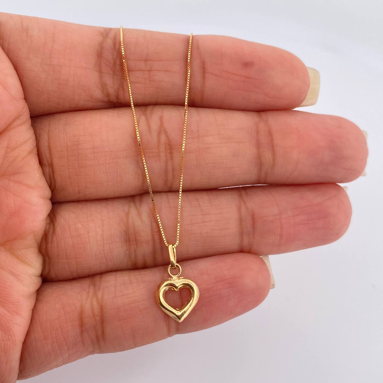 Set Cadena y Dije Veneciana + Silueta Corazon 1.3gr / Oro Amarillo +3 18K (Oferta) &