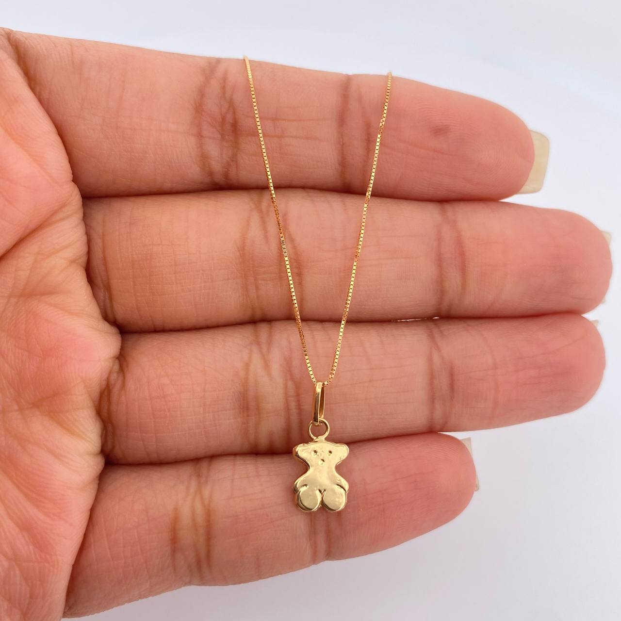 Set Cadena y Dije Veneciana + Oso Ts 1.25gr / Oro Amarillo +3 18K (Oferta) &