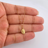 Set Cadena y Dije Veneciana + Virgen De Guadalupe 1.3gr / Oro Amarillo +3 18K (Oferta) &