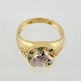 Anillo Herradura Caballo 5.9gr / T9 3/4 / Dos Oros Amarillo Blanco 18K ©