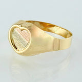 Anillo Sello Corazon  1.75gr / T7 1/2 / Tres Oros 18K ©