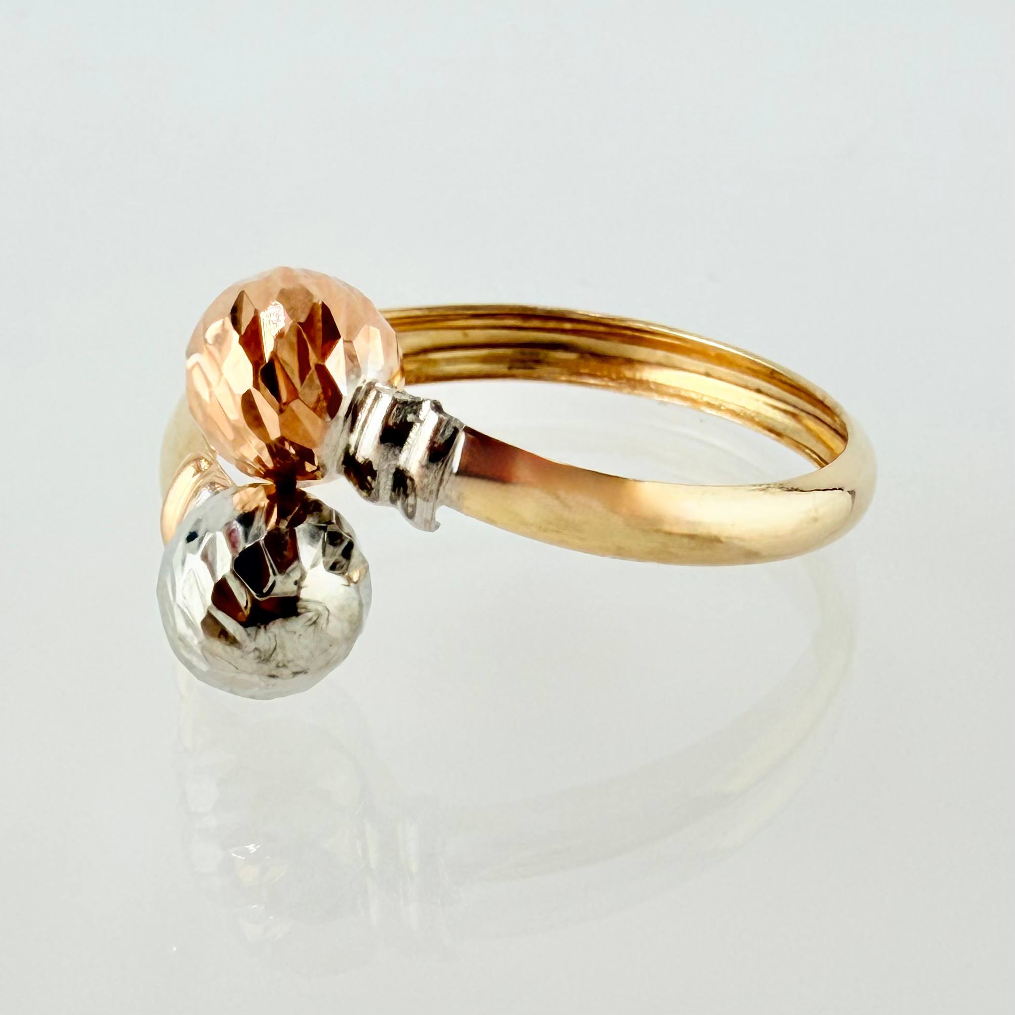 Anillo Tu Y Yo Diamantado 2.1gr / T7 1/2 / Tres Oros 18K
