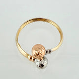 Anillo Tu y Yo Diamantado 1.45gr / T6 1/4 / Tres Oros 18K *