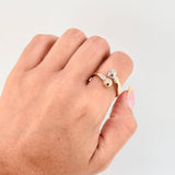 Anillo Tu Y Yo Diamantado 2.25gr / T8 3/4 / Tres Oros 18K