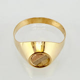 Anillo Sello Circulo 1.75gr / T8 1/4 / Tres Oros 18K *
