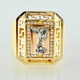 Anillo San Miguel Arcangel Tribal 7.9gr / T10 1/2 / Tres Oros 18K ©