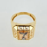 Anillo San Miguel Arcangel Tribal 7.9gr / T10 1/2 / Tres Oros 18K ©
