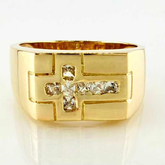 Anillo Cruz 8.25gr / T10 1/4 / Oro Amarillo 18K ©
