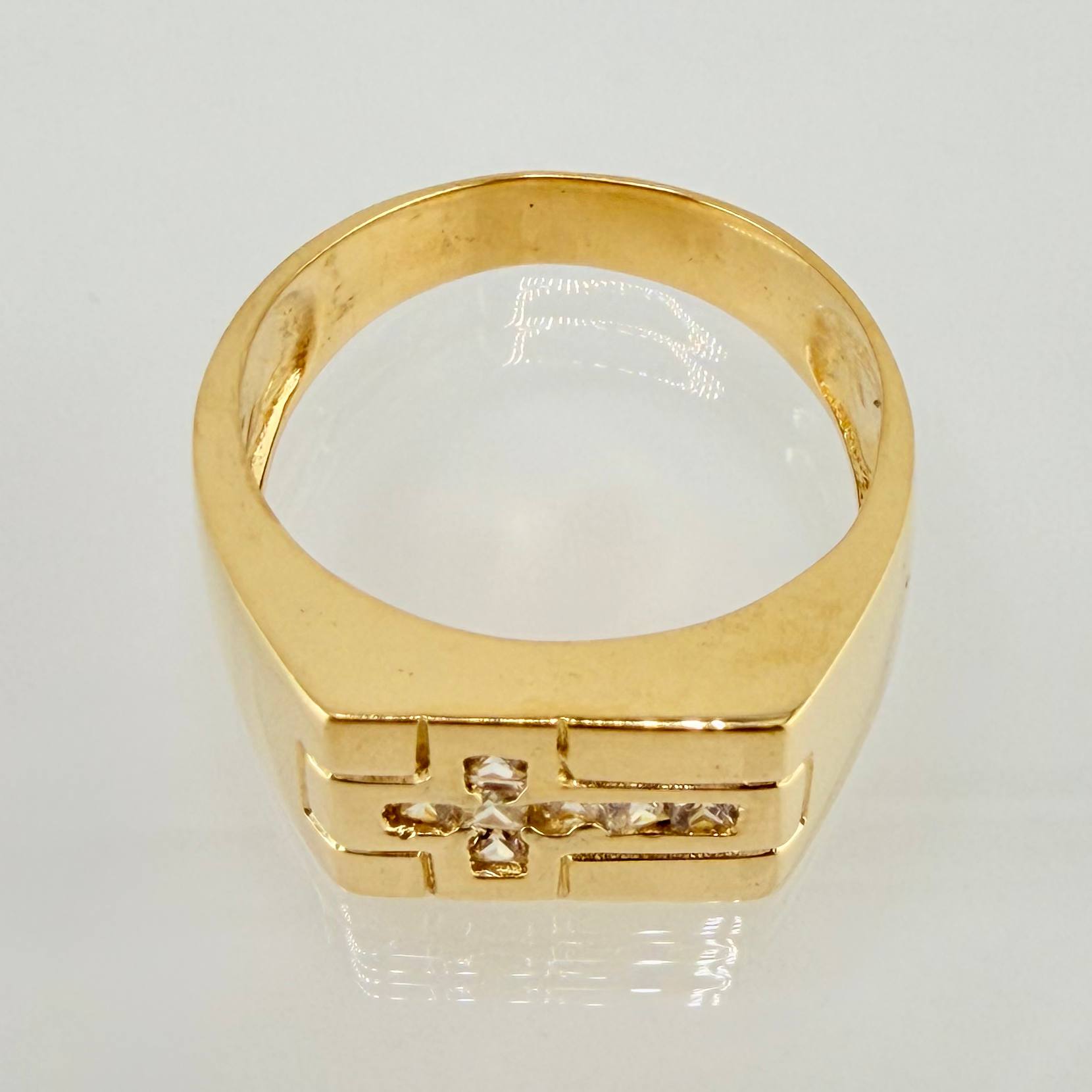Anillo Cruz 8.25gr / T10 1/4 / Oro Amarillo 18K ©