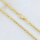 Cadena Militar Media Luna Diamantada 14.25 g / 50.5 cm / 2.8 mm Oro Amarillo 18K