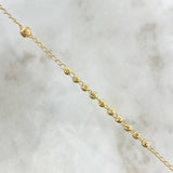 Rosario Virgen Milagrosa 6.1gr / 45cm / 4-3mm Cruz Latina Bolas Diamantadas Oro Amarillo