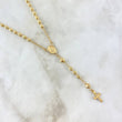 Rosario Virgen Milagrosa 6.1gr / 45cm / 4-3mm Cruz Latina Bolas Diamantadas Oro Amarillo