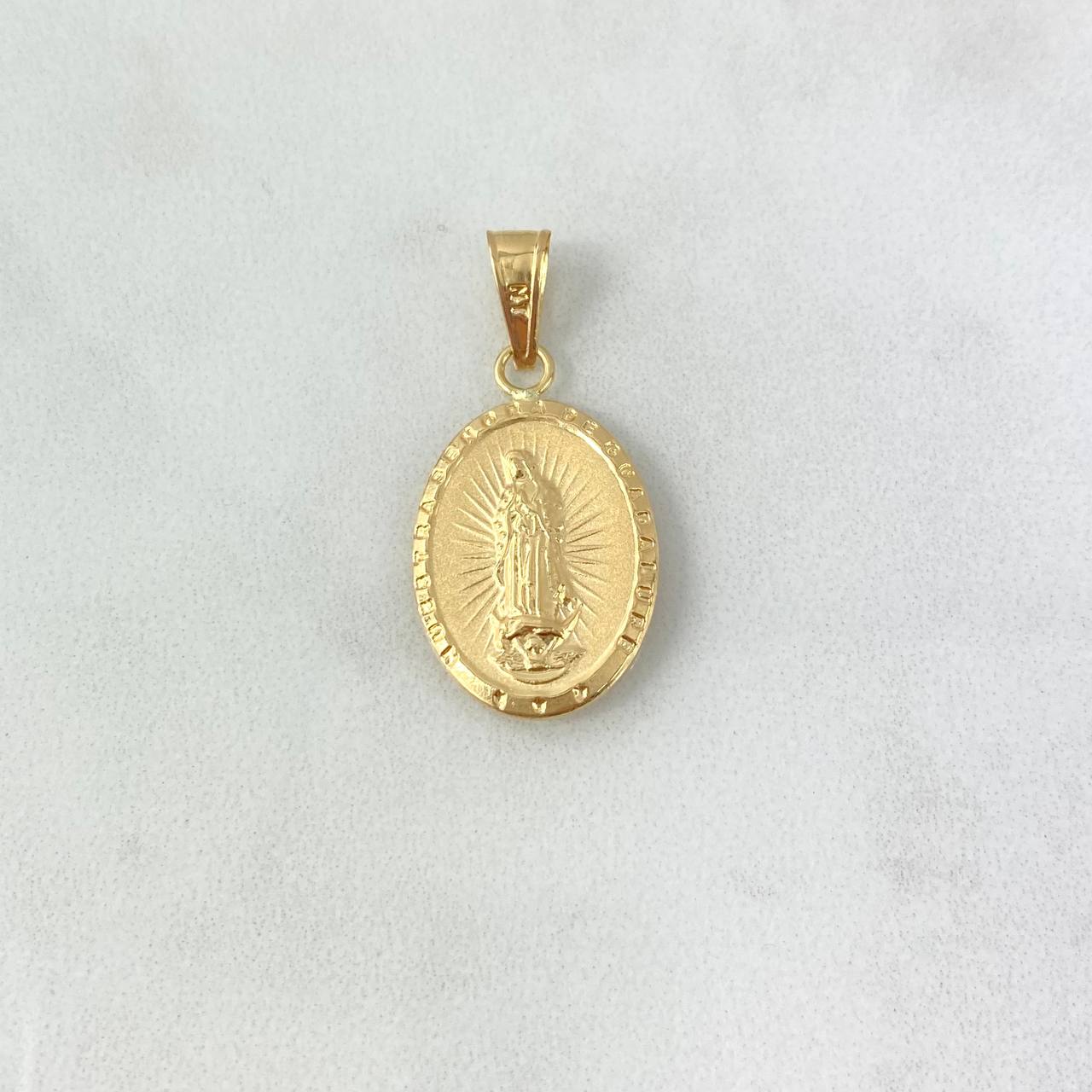 Dije Virgen de Guadalupe 1.6gr / 3cm / Troquelada Ovalada Oro Amarillo ©