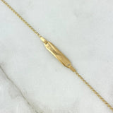 Pulso Bebé Espiga 1.3gr / 12.5cm-15.5cm / 1.3mm Placa Rectangular Octagonal Oro Amarillo