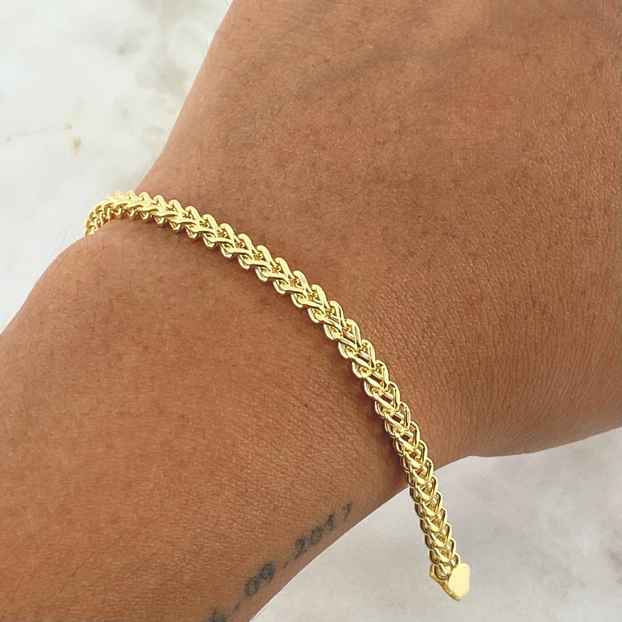 Pulso Franco 4.95gr / 21.5cm / 3.2mm Oro Amarillo +4 18K *