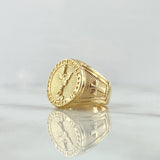 Anillo San Miguel Arcangel 8.35gr / T7 / Circulo Texturizado Oro Amarillo 18K *