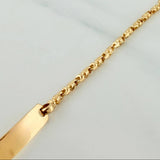 Pulso Rustico Placa 6.6 g / 16.1 cm / 2.37 mm Oro Amarillo 18K