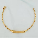 Pulso Rustico Placa 6.6 g / 16.1 cm / 2.37 mm Oro Amarillo 18K