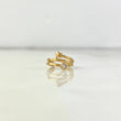 Piercing Earcuff Simulador 0.95gr / 1cm / Ola Bilateral Circon Blanco Oro Amarillo (Joya) *