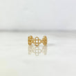 Piercing Earcuff Simulador 0.75gr / 1.1cm / Tetra Circulos Basteado Oro Amarillo (Joya) *