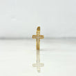 Piercing Earcuff Simulador 1.25gr / 1.25cm / Cruz Abrazo Curvo Circones Blancos Oro Amarillo (Joya) *