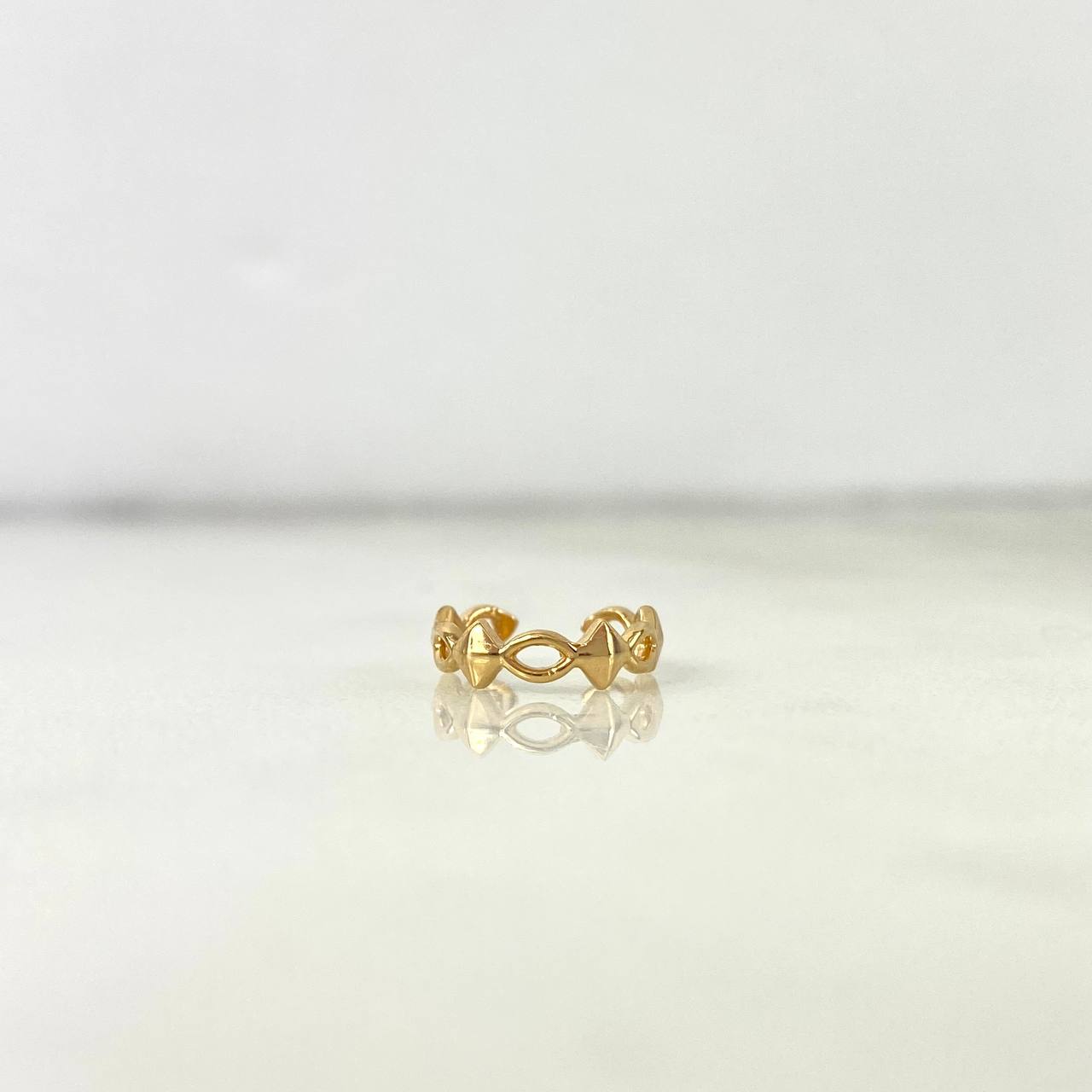 Piercing Earcuff Simulador 0.55gr / 1.1cm / Rombos Ovalos Oro Amarillo (Joya) *