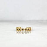 Piercing Earcuff Simulador 1.05gr / 1.4cm / Pluri Rombos Circones Negros Oro Amarillo (Joya) *