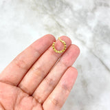Piercing Earcuff Simulador 1.05gr / 1.4cm / Pluri Rombos Circones Negros Oro Amarillo (Joya) *