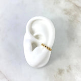 Piercing Earcuff Simulador 1.05gr / 1.4cm / Pluri Rombos Circones Negros Oro Amarillo (Joya) *