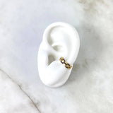 Piercing Earcuff Simulador 1.1gr / 1.3cm / Eslabones Abrazados Circones Negros Oro Amarillo (Joya) *