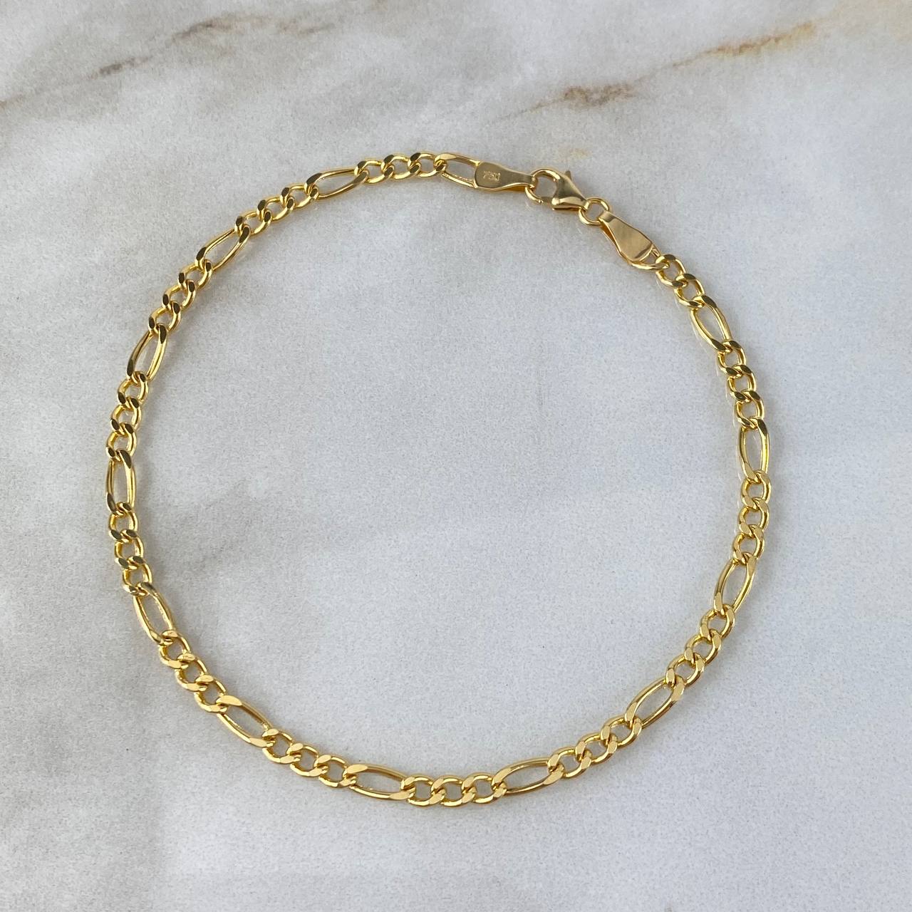 Pulso Figaro 2.35gr / 18.5cm / 3mm Oro Amarillo +1