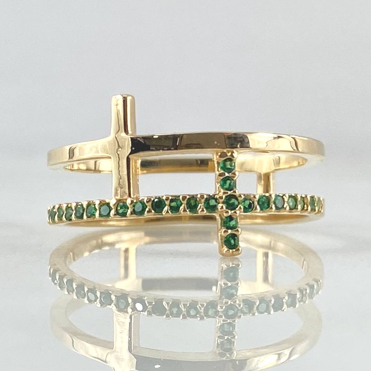 Anillo Doble Crúz 2.75gr / T6 1/2 / Oro 18K