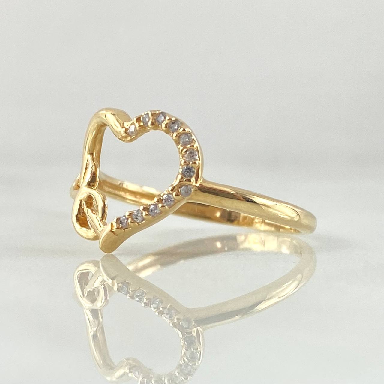 Anillo Silueta Corazón Infinito 1.95gr / T7 / Oro 18K