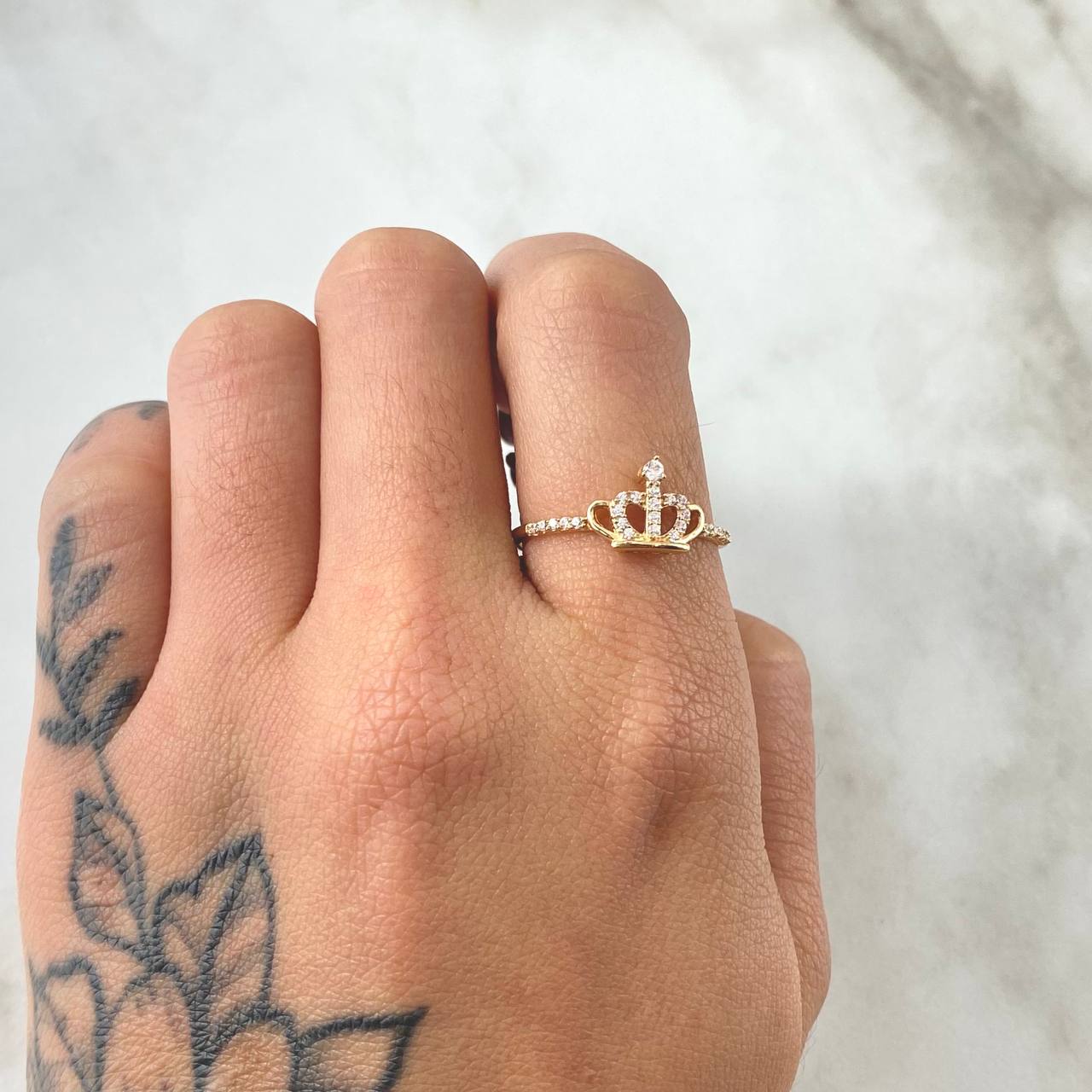 Anillo Corona Bizantina 1.5gr / T7 1/2 / Oro 18K