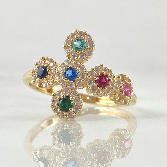 Anillo Crúz Tupida 2.4gr / T6 / Oro 18K