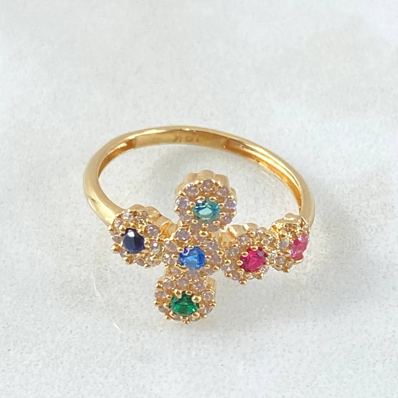 Anillo Crúz Tupida 2.4gr / T6 / Oro 18K