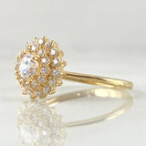Anillo Solitario Flor Tupida 2.45gr / T6 / Oro 18K