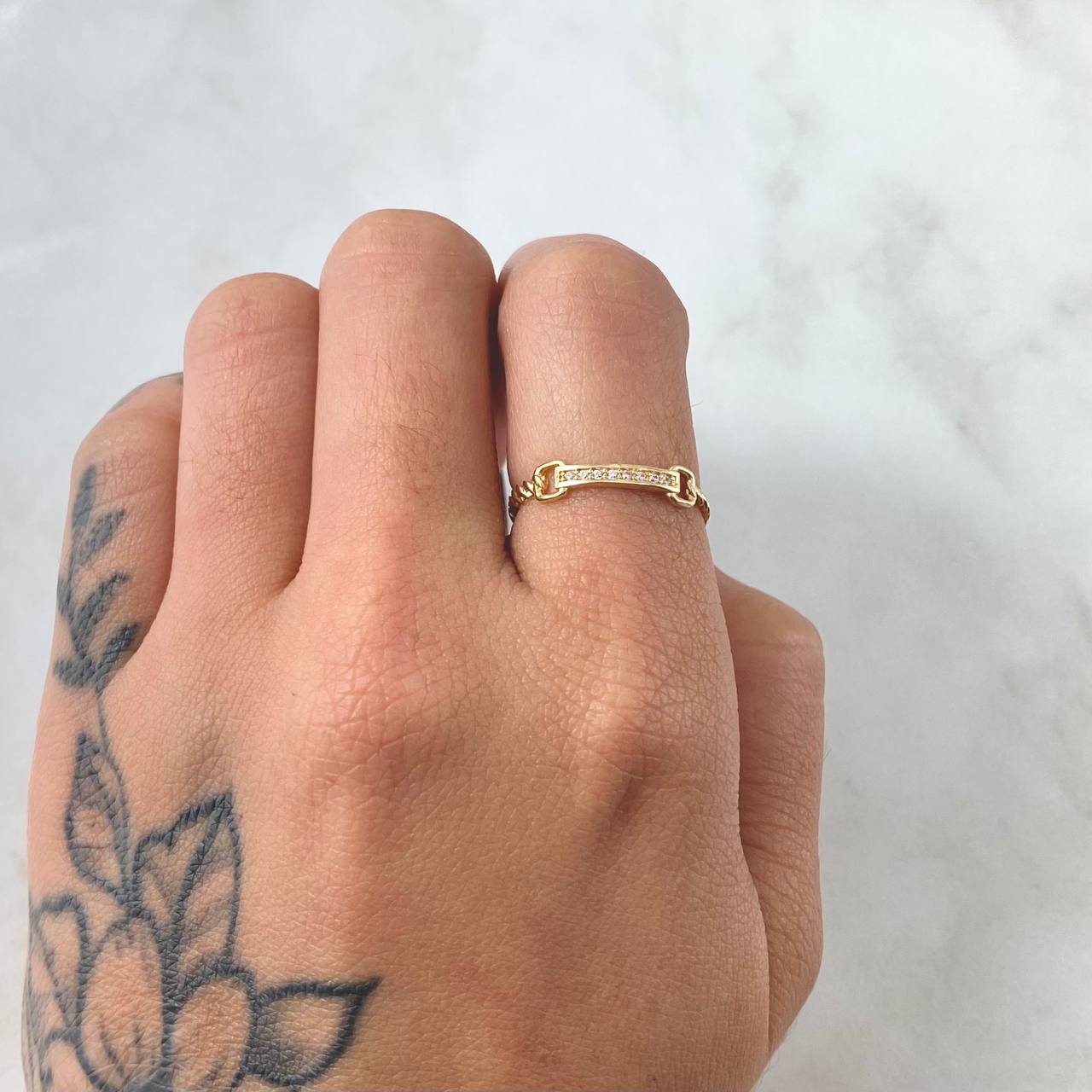 Anillo Cinturon Trenzado 1.2gr / T5 1/2 / Oro 18K