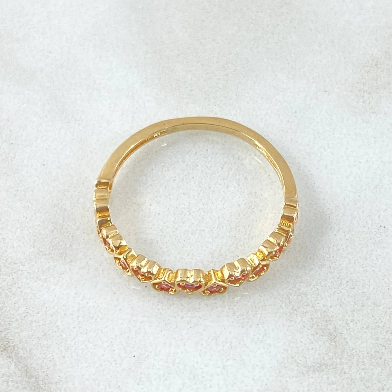 Anillo Corazones Intercalados 1.85gr / T7 1/2 / Oro 18K