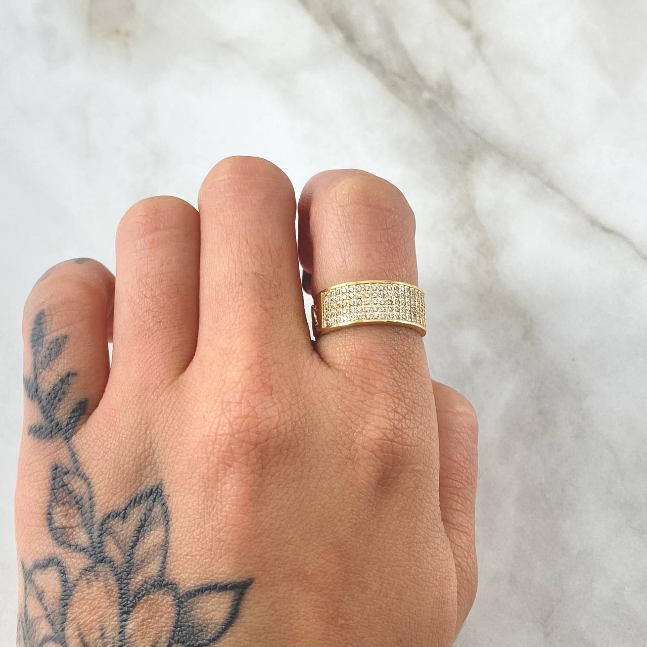 Anillo Cubano Tupido 5.05gr / T5 1/2 / Oro 18K