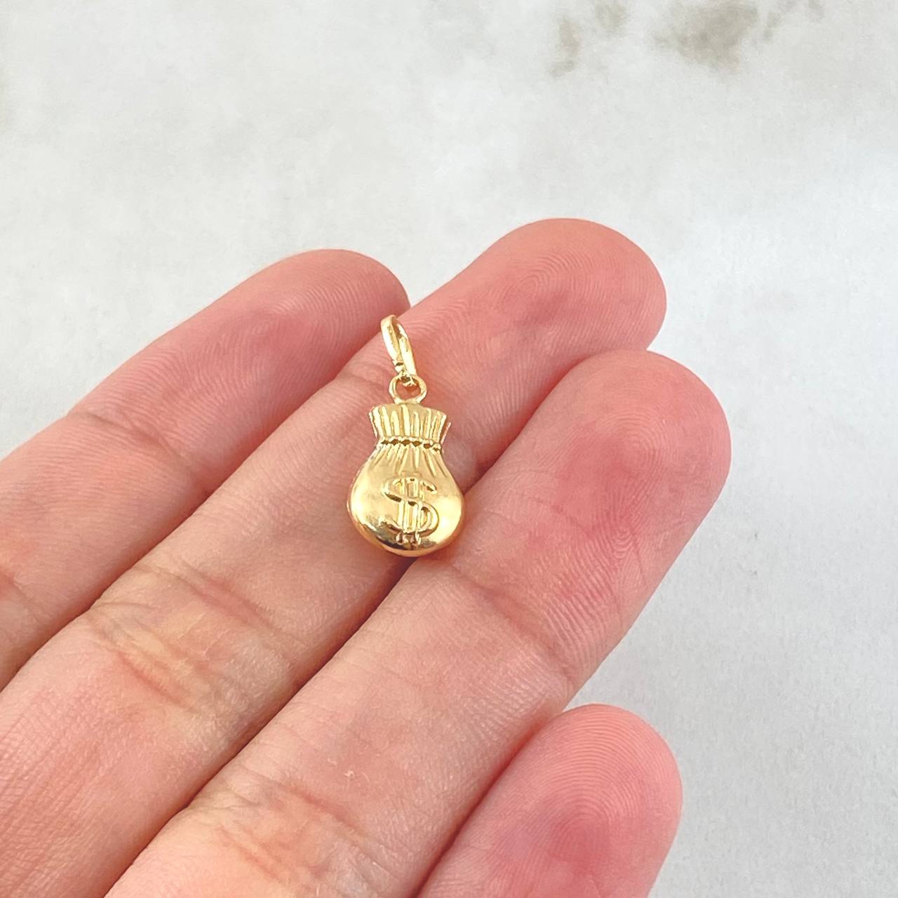 Dije Bolsa Dinero 0.5gr / 1.9cm / Oro Amarillo 18K ©