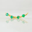 Arete Earcuff Simulador 21mm Esmeraldas 25pts Oro Amarillo (Joya)