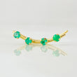 Piercing Arete Earcuff Simulador Esmeraldas 25pts 0.7g / 2cm Oro Amarillo 18K (Joya )