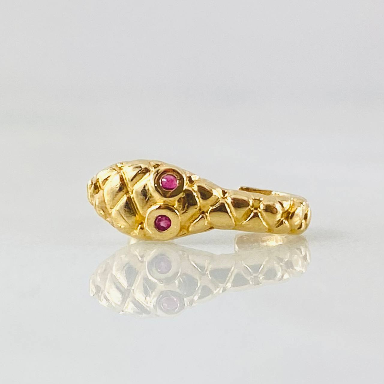 Piercing Serpiente 12mm Rubíes 1.6pts Bola 3mm Oro Amarillo (Joya) ©