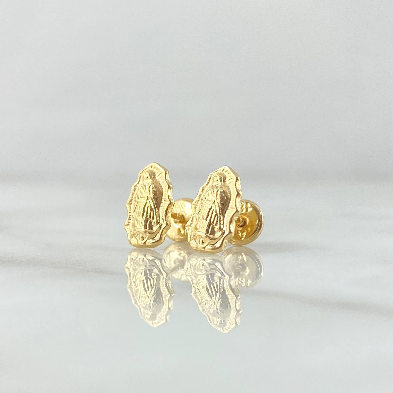 Topos Virgen Guadalupe Silueta 0.7gr / 10mm Mate Liso Oro Amarillo 18K *