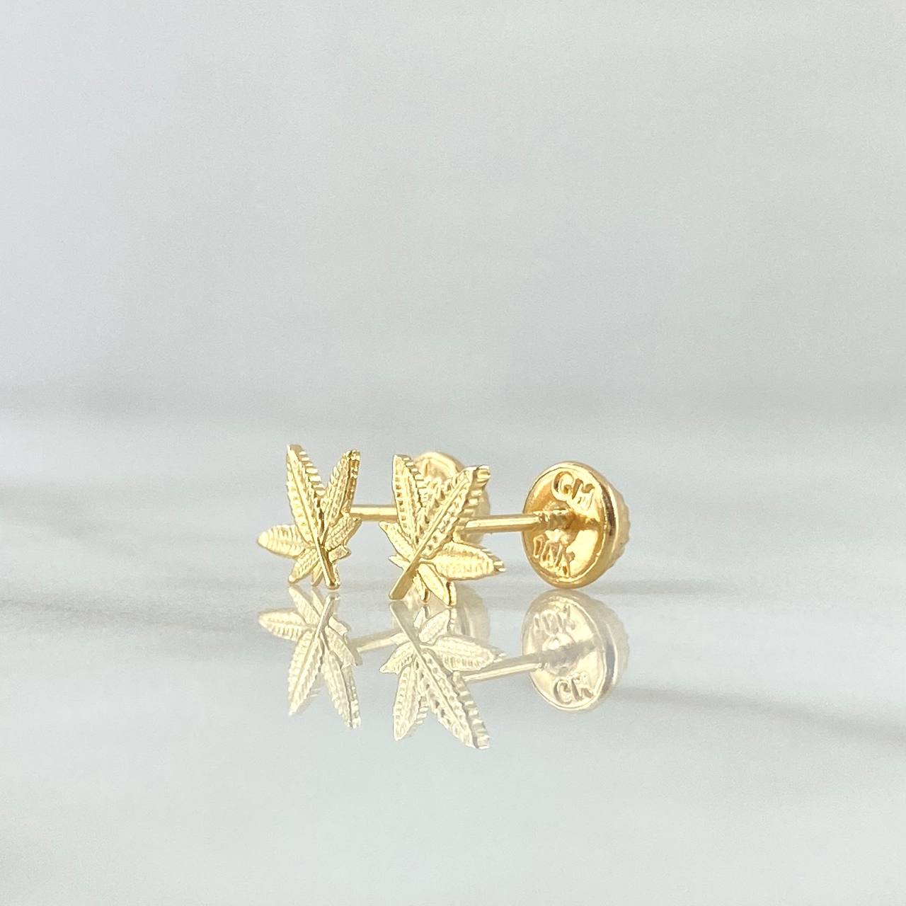 Topos Hoja 0.8gr / 7mm Texturizada Oro Amarillo 18K *
